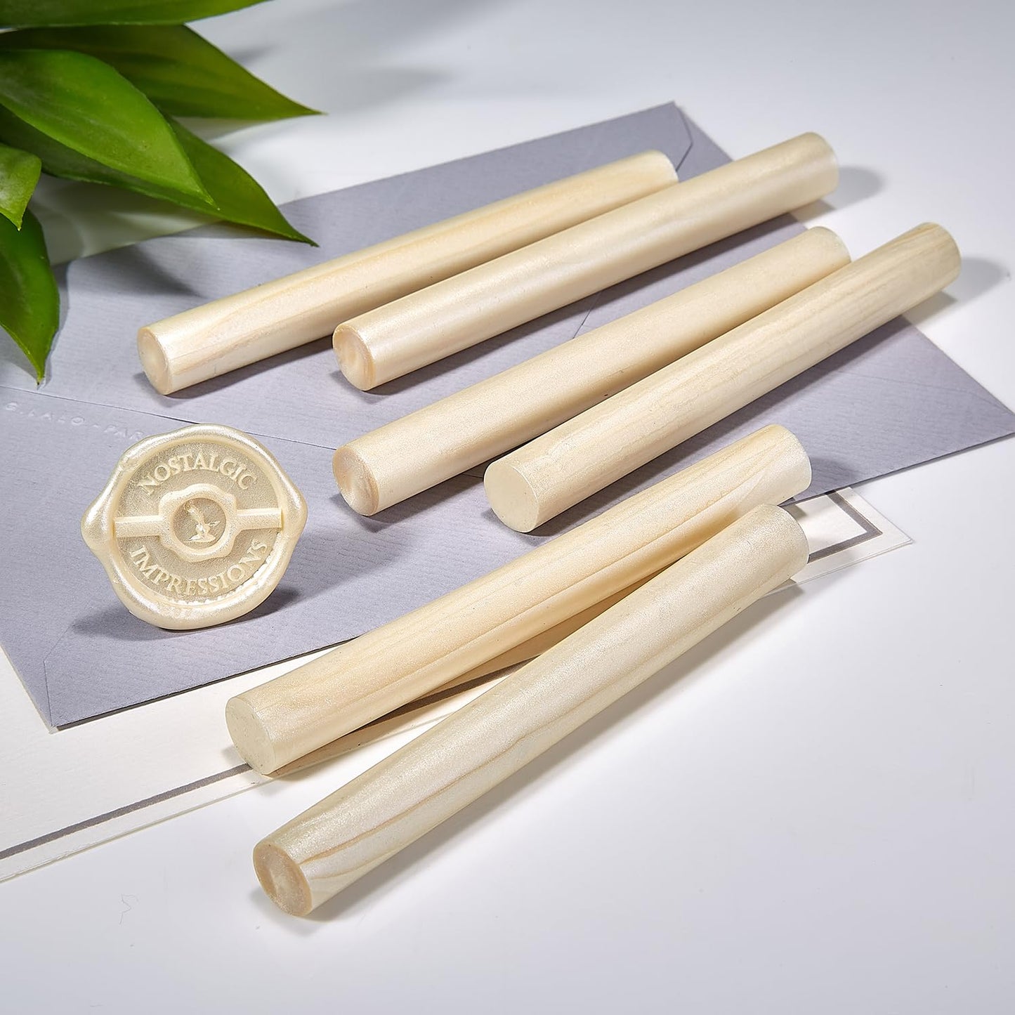 Cream Pearl Premium Glue Gun Sealing Wax for Wax Seal Stamps, Letters, Wedding Invitations-Pack of 6