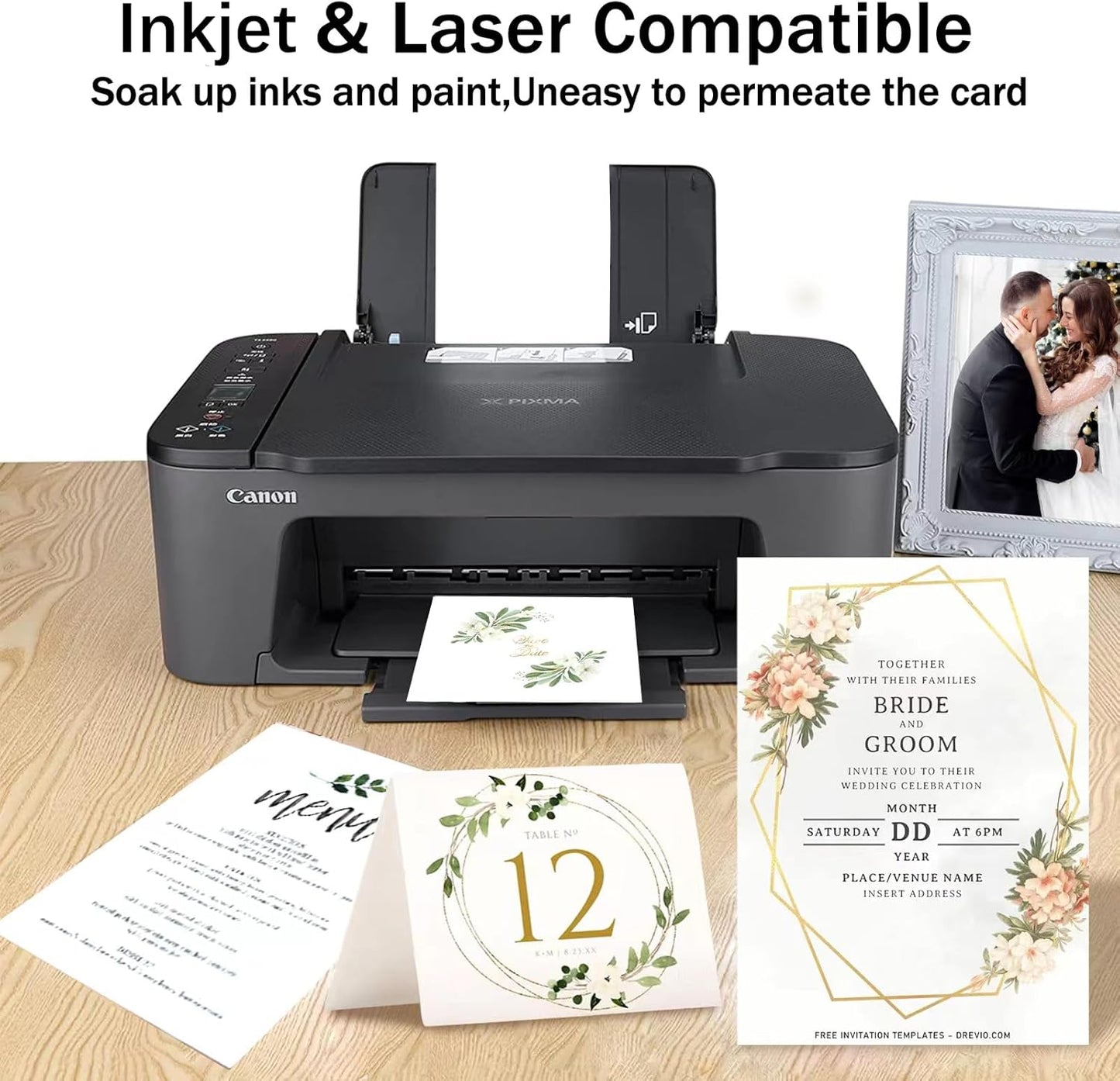 100 Sheets White Cardstock 8.5 x 11 Certificate Paper, Goefun White Card Stock Printer Paper for Invitations, Menus, Wedding, DIY Cards