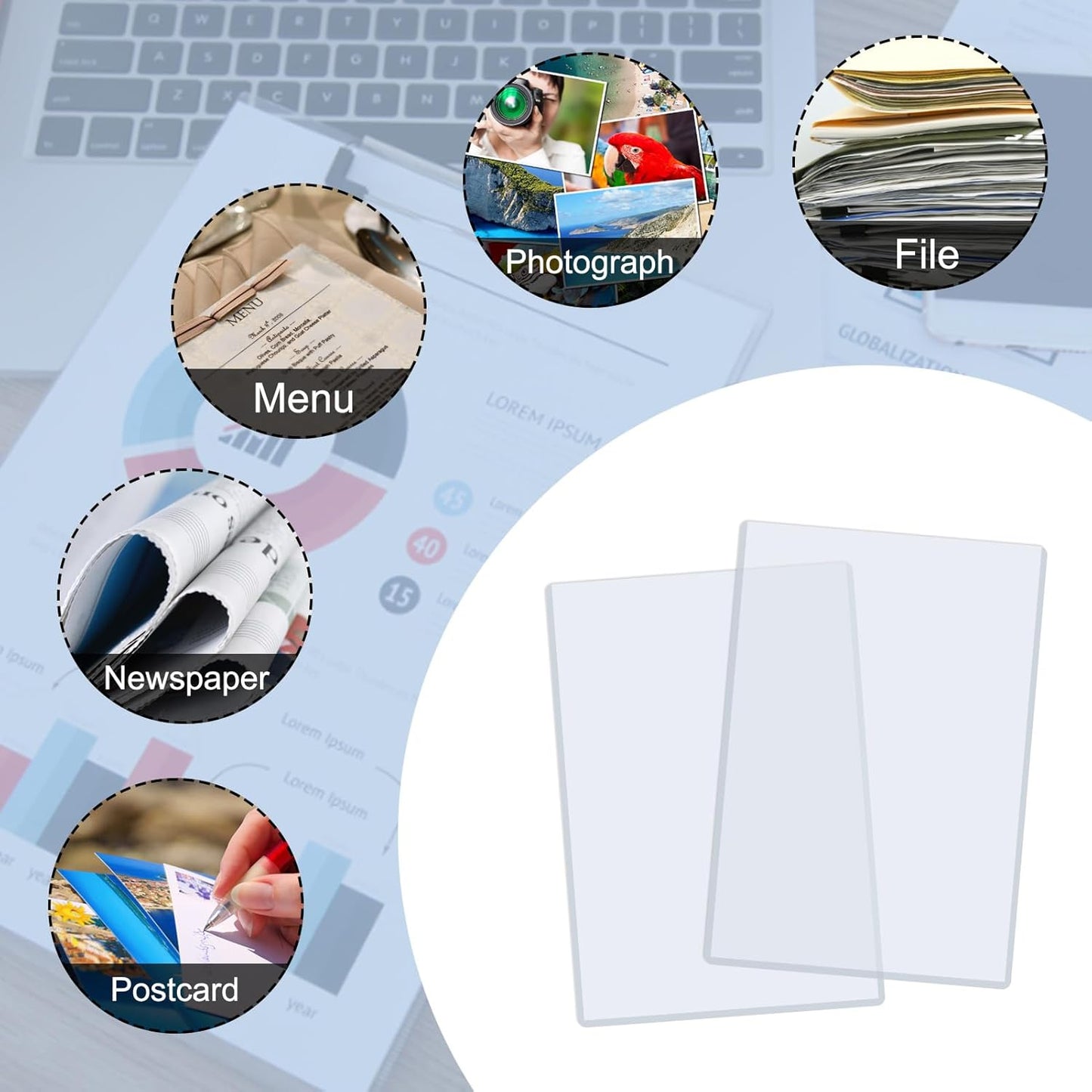 Rainmae 6 Pack 8.5" x 11" Rigid Print Protectors, Clear Waterproof Hard Plastic Page Sheet Protectors, Paper Sleeves Photo Plastic Sleeves Document Holder Birth Certificate Protector