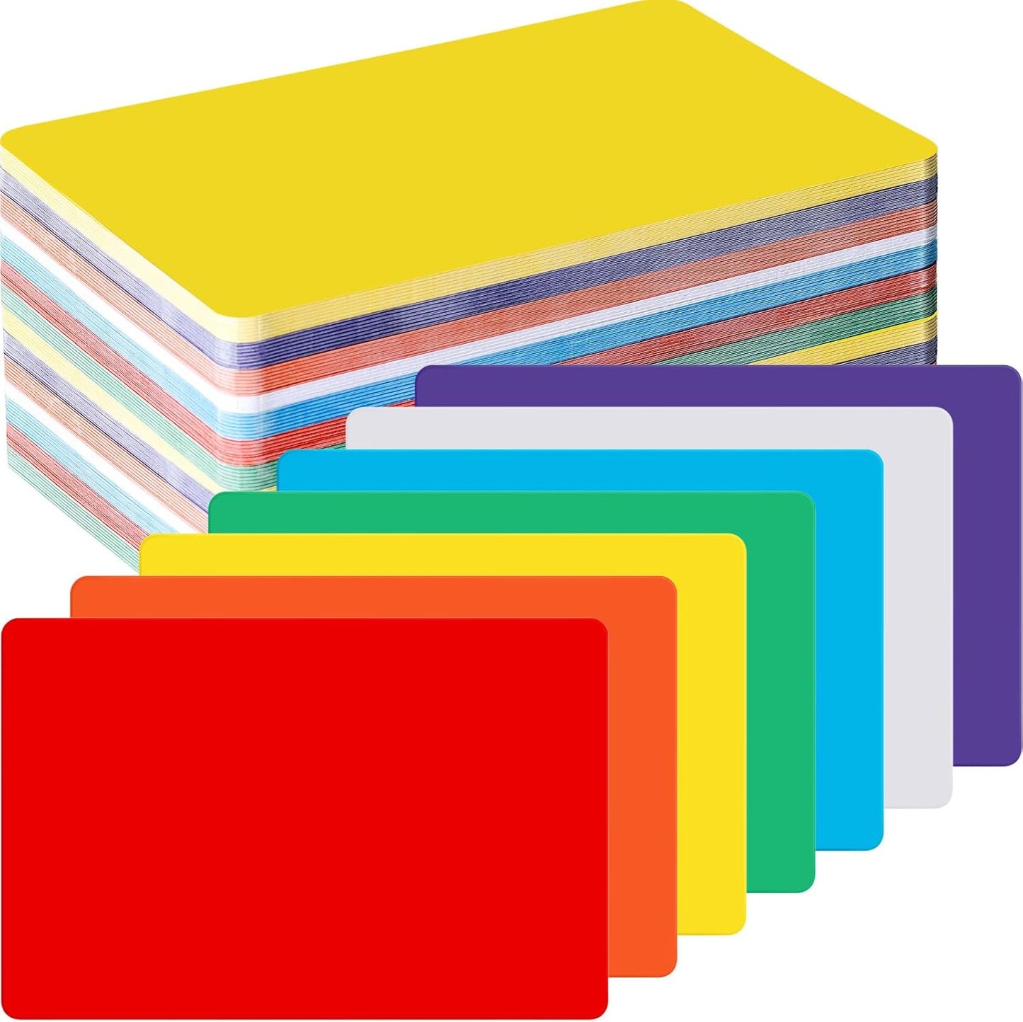 Harloon 100 Pcs Dry Erase Index Cards 4 x 6 Inch Laminated Reusable Dry Erase Note Cards Sheets for Office to Do List(Colorful)