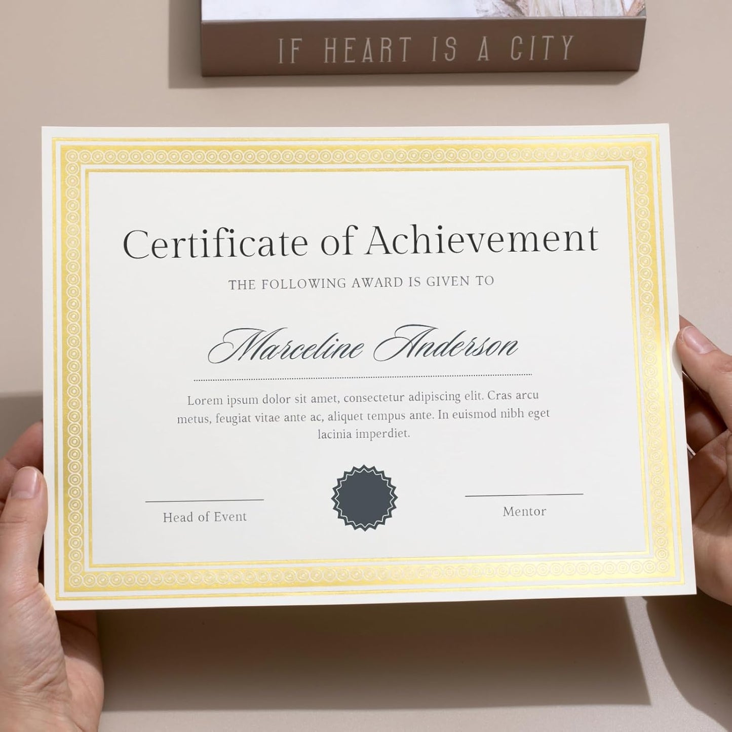 100 Count Certificate Paper 8.5 x 11 for Printing,Blank Gold Foil Border,Award Certificate Paper for Business,Graduation Diploma,School and Achievement (Ivory)