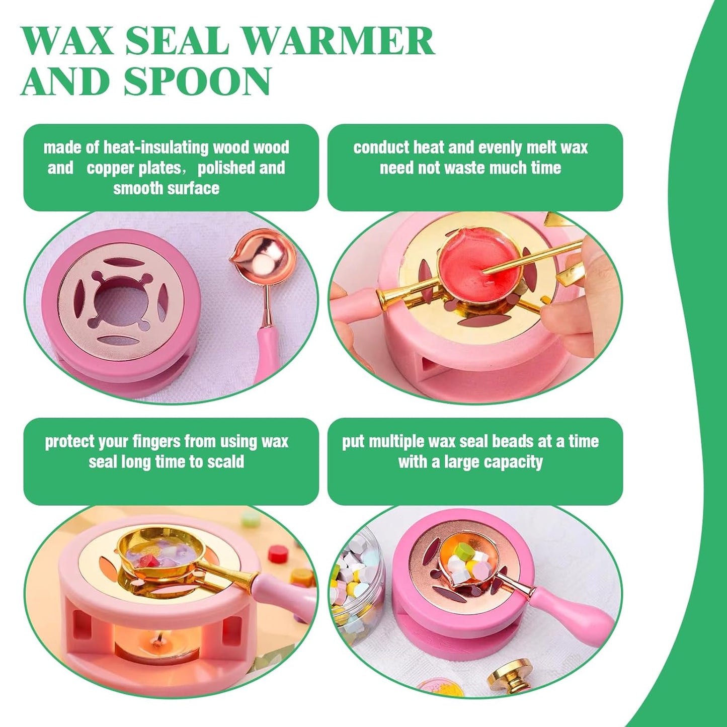 1551Pcs Wax Seal Stamp Kit Contains 48 Colors Sealing Wax Beads, Wax Seal Stamps, Sealing Wax Warmer, Silicone Wax Seal Mat, Metallic Pen, Envelope for Adhesive Waxing DIY Craft Gift