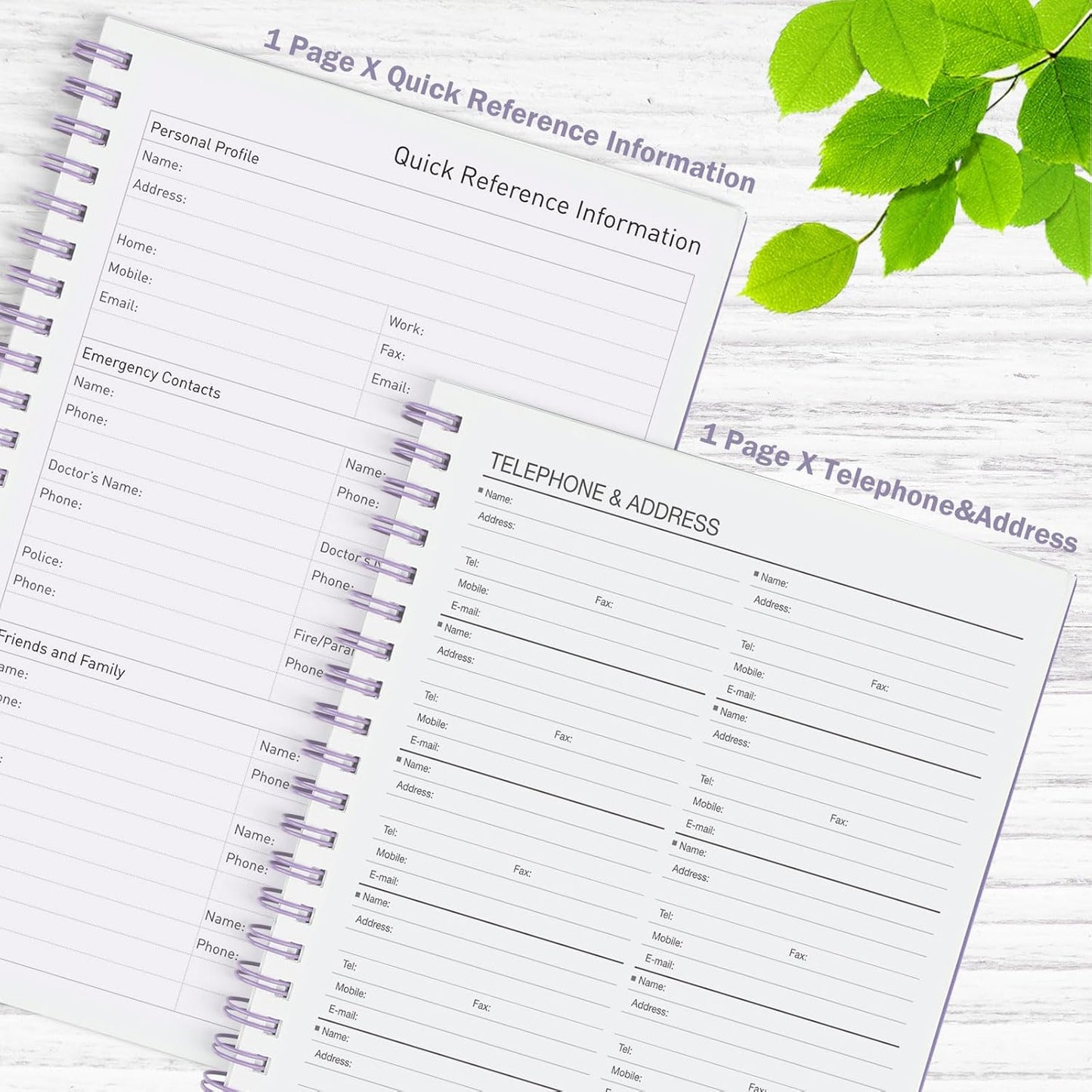 Asten Daily Planner Notebook, Undated To Do List with Hourly Schedules, Spiral Binding, Appointment Planner for Men & Women, ADHD-Friendly, Purple, 8.3" x 5.8"