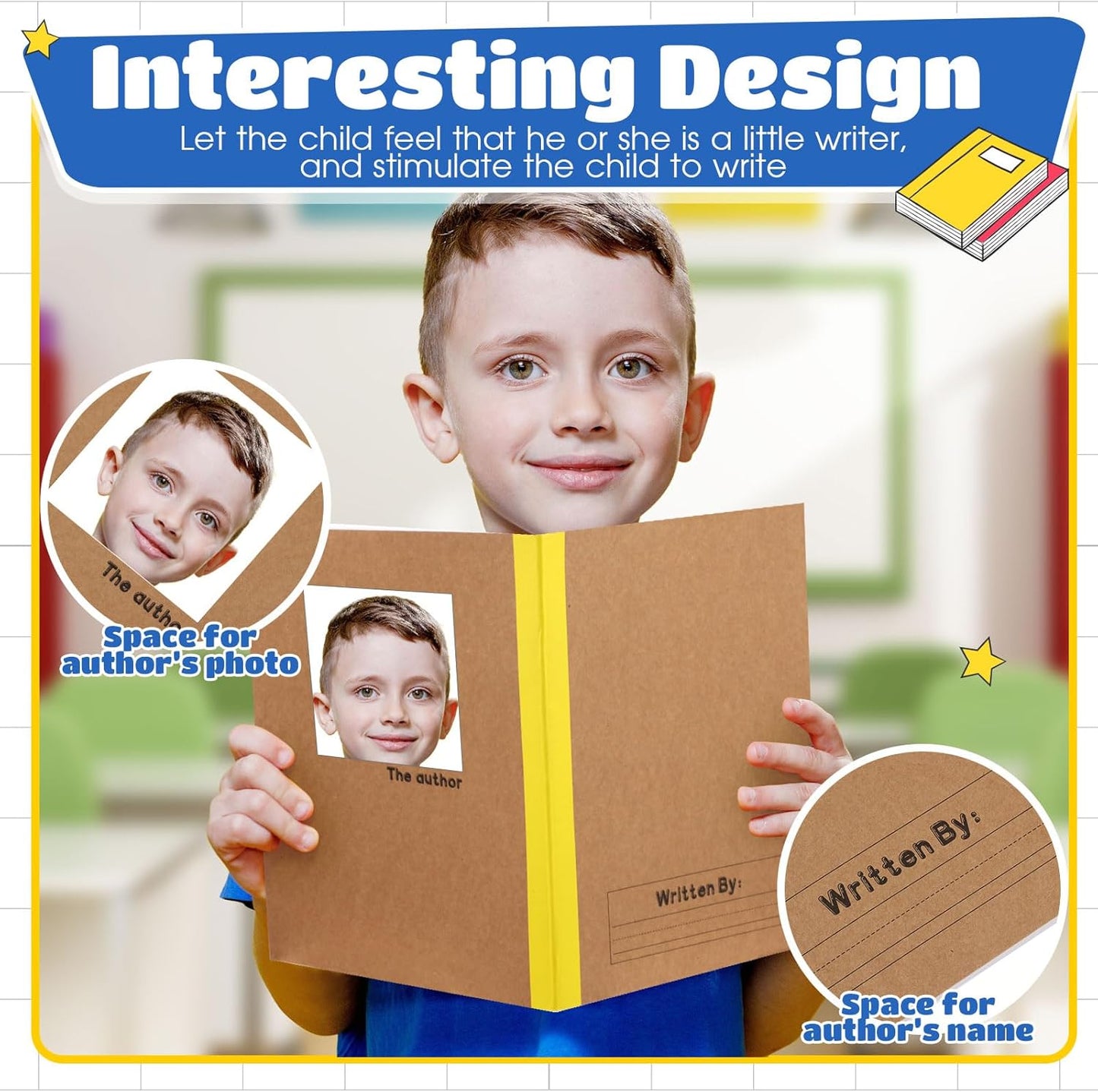 Henoyso 40 Pcs Primary Composition Notebook 9 3/4 x 7 1/2 Inch Kids Journal, Back to School Supplies, K-2 Primary Writing Notebook for Kids Student Draw and Write Story Journal (Bright Color)