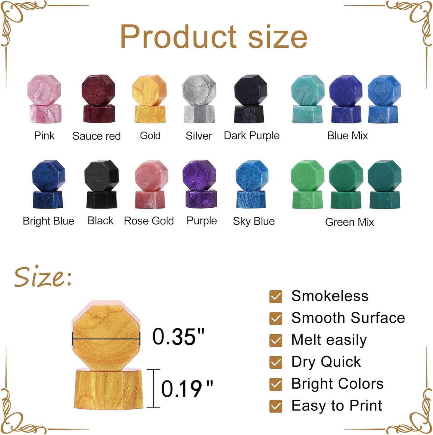 Yoption 300Pcs Green Mix Sealing Wax Beads for Wax Seal Stamps, Wedding Invitations, Christmas Cards, Wine Packaging, Envelopes, Gift Wrap