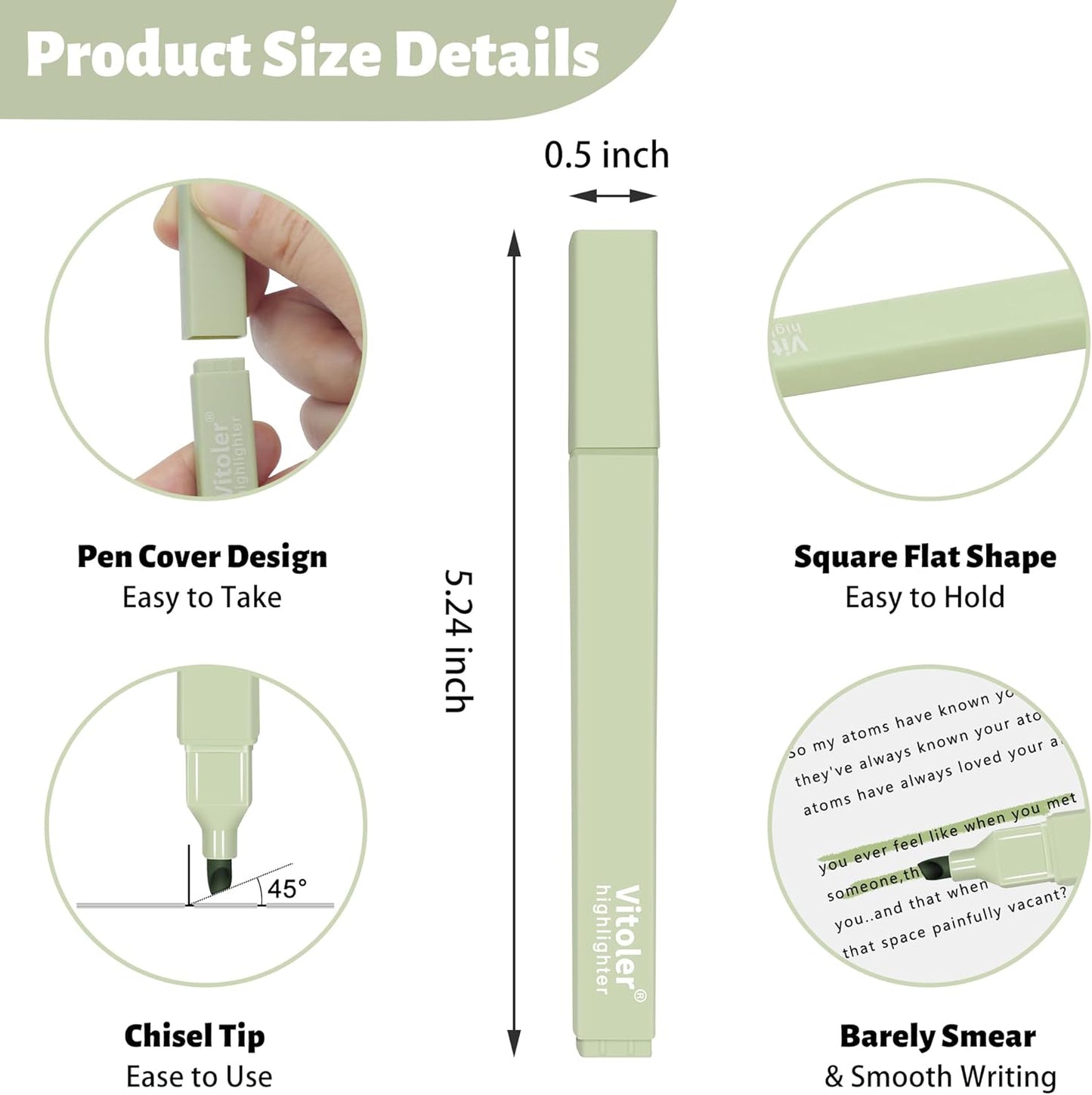 Highlighters Assorted Colors,10Pcs Bible Highlighters and Pens No Bleed, Assorted Colors, Pastel Set, Cute Marker Pens