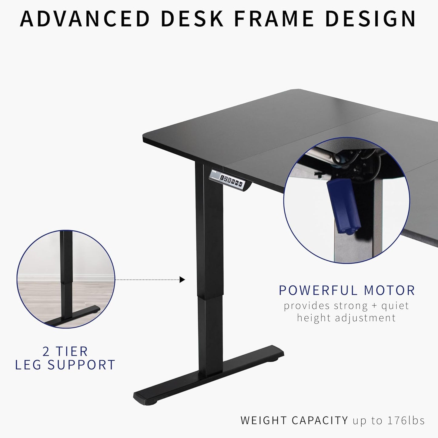 VIVO Electric 71 x 30 in Standing Desk, Memory Height Adjustment, 1B Series, Dark Gray Top Gray Frame, DESK-KIT-1G7G