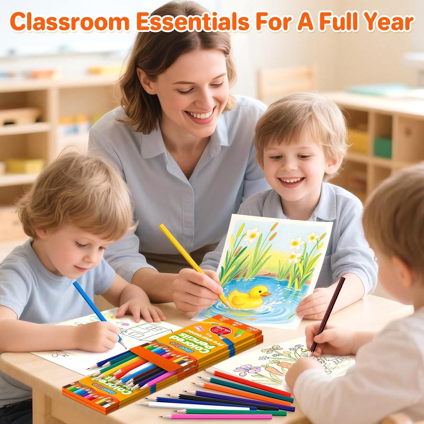 100 Packs Colored Pencils Bulk,1200 Count Pre-Sharpened Colored Pencils in Bulk,Vibrant Colors,12 Color Pencils Set for Classroom Prizes,Back to School Supplies for Kids