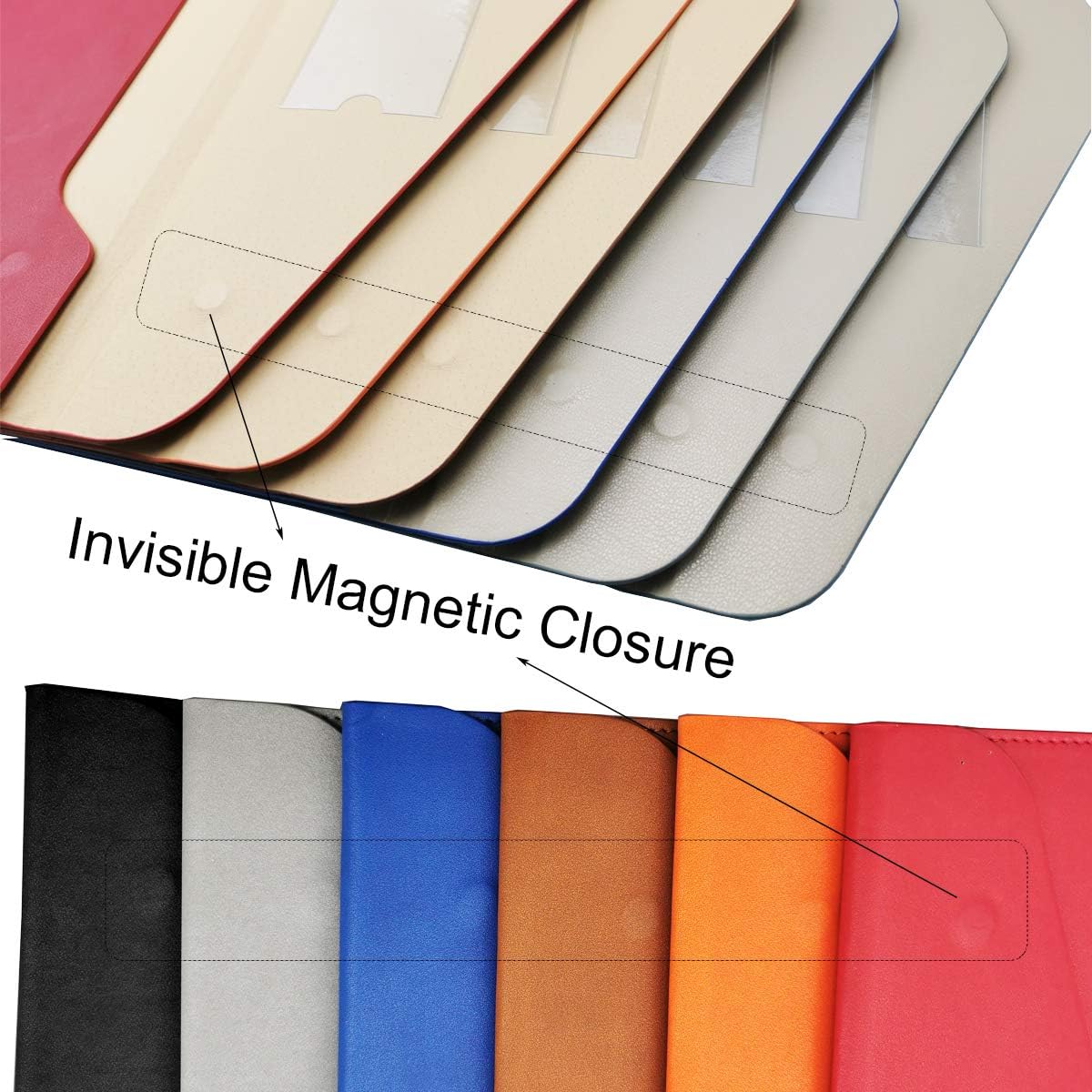 Enyuwlcm PU Leather A4 File Folder Document Holder Waterproof Portfolio Envelope Folder Case with Invisible Magnetic Closure Red