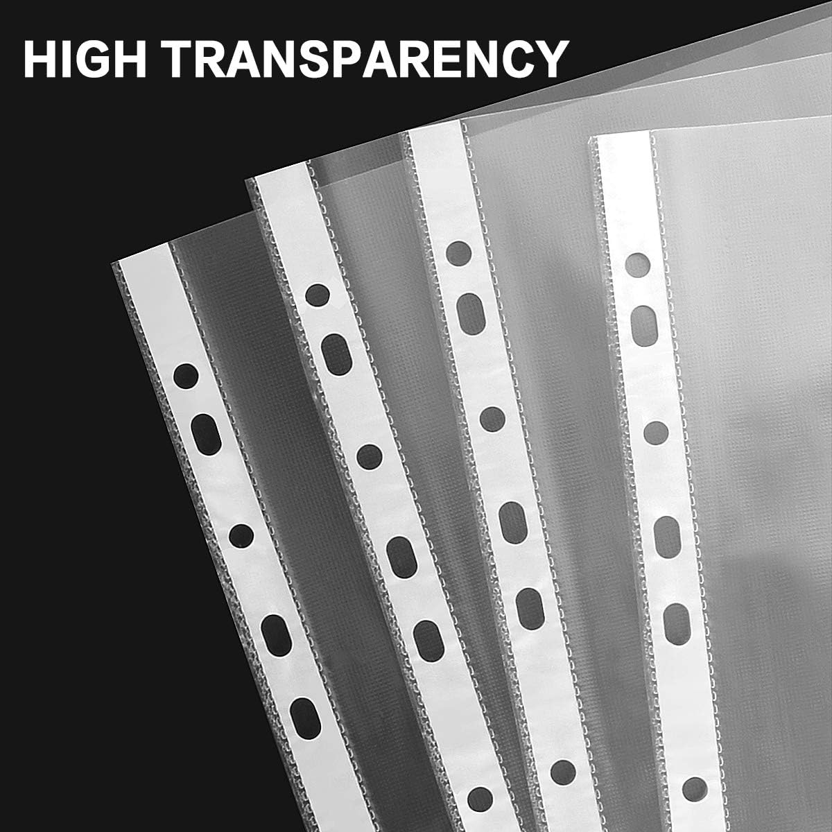 Sheet Protectors, HERKKA 500 Pack Upgrade Clear Plastic Page Protectors Sheet Reinforced 11-Hole Fit for 3 Ring Binder Fits Standard 8.5 x 11 Paper, 9.25 x 11.25 Top Loaded, Acid Free