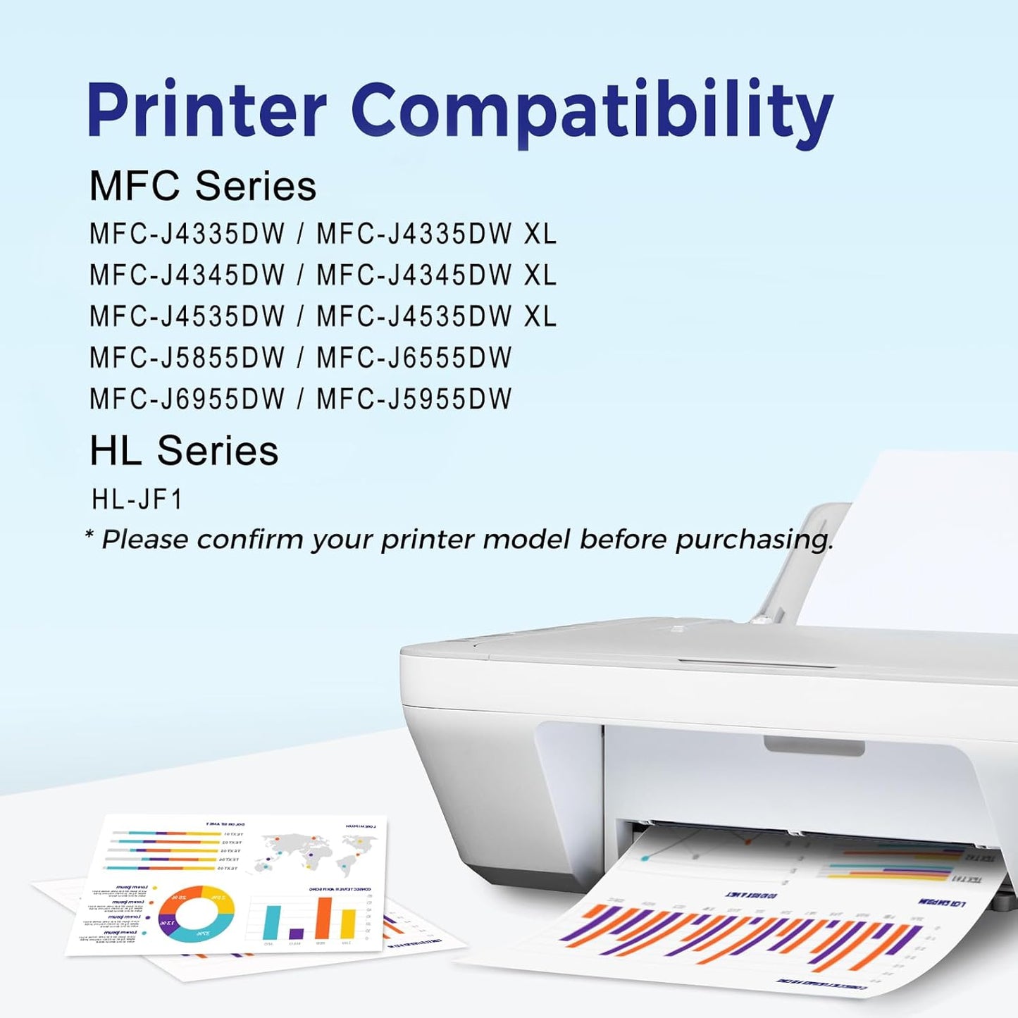 LC406XL Ink Cartridges Replacement for Brother LC406 LC 406 XL Ink Cartridge Compatible with MFC-J4335DW MFC-J6955DW MFC-J5855DW MFC-J4535DW Printers (4Pack)