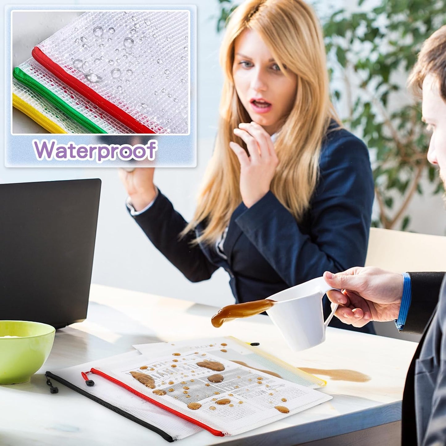 Umriox Small Zipper Pouch, 9.5x7.1 in (12 Colors, 36 Packs), Mesh Bags with Zipper, Storage Bags, Zipper Bags for Office Supplies Travel Storage