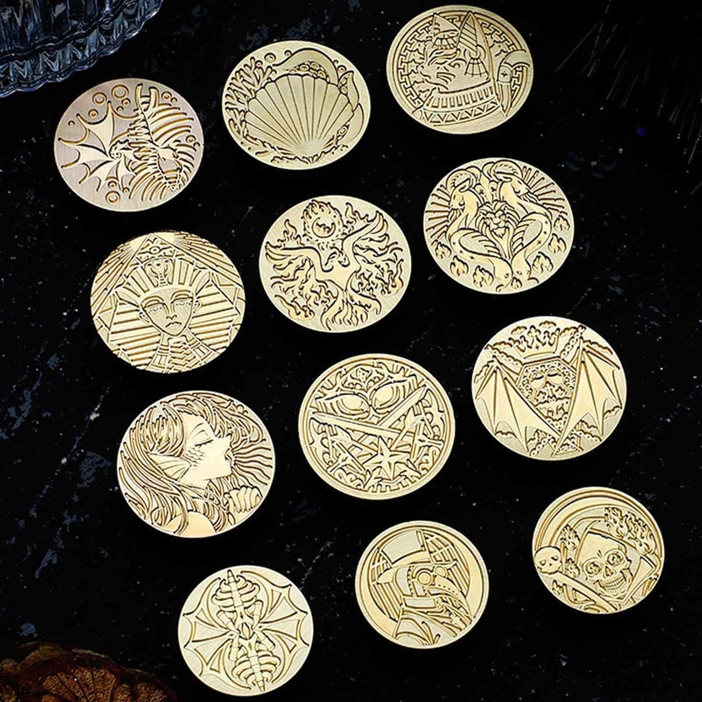 Sea Shell Wax Seal Stamp - Octopus Tentacle Brass Sealing Wax Stamp 1.18 Inch/30mm Marine Animals Wax Seal Head for Envelopes Letters Handicraft DIY and Creative Gifts