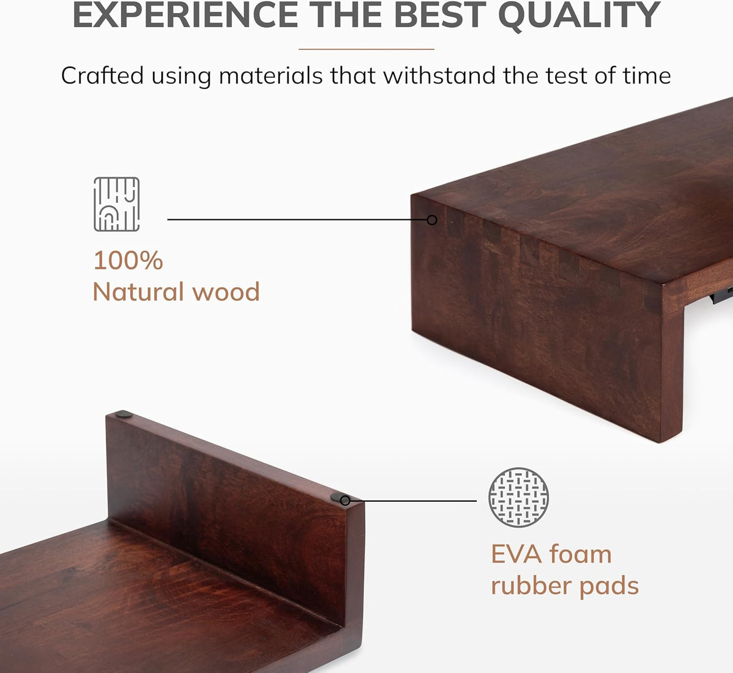 Anji Mountain Wooden Monitor Stand - Elegant Monitor Riser, Perfect Monitor Stand for Desk Organization, Durable Wood Construction monitor stands, Enhances Ergonomics and Workspace Efficiency,Walnut