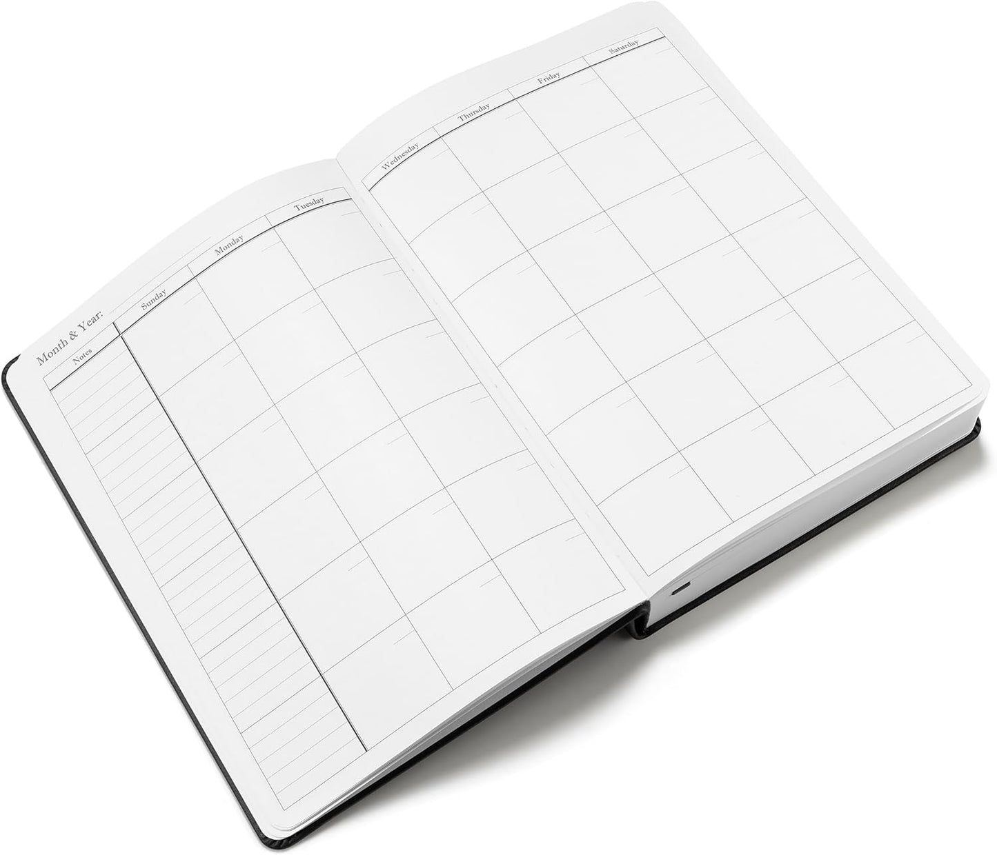 Wykeham's Executive 2026 Undated Daily Journal Planner – US Format – Customization Available (Black, 8.5"×5.5" - Undated)