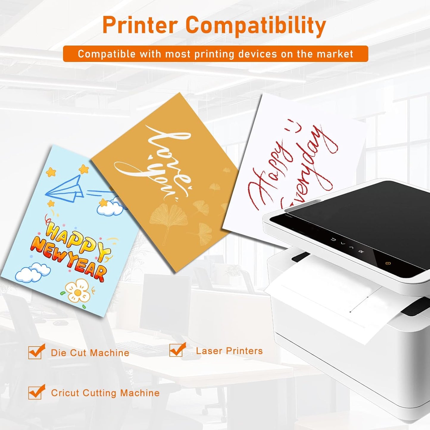 100 Sheets Shimmer Gold Cardstock 8.5 x 11 Scrapbooking Paper, 92lb Heavyweight Glossy Paper Card Stock for DIY Making Cards, Wedding, Crafting, Greeting Cards, Invitations, Menus