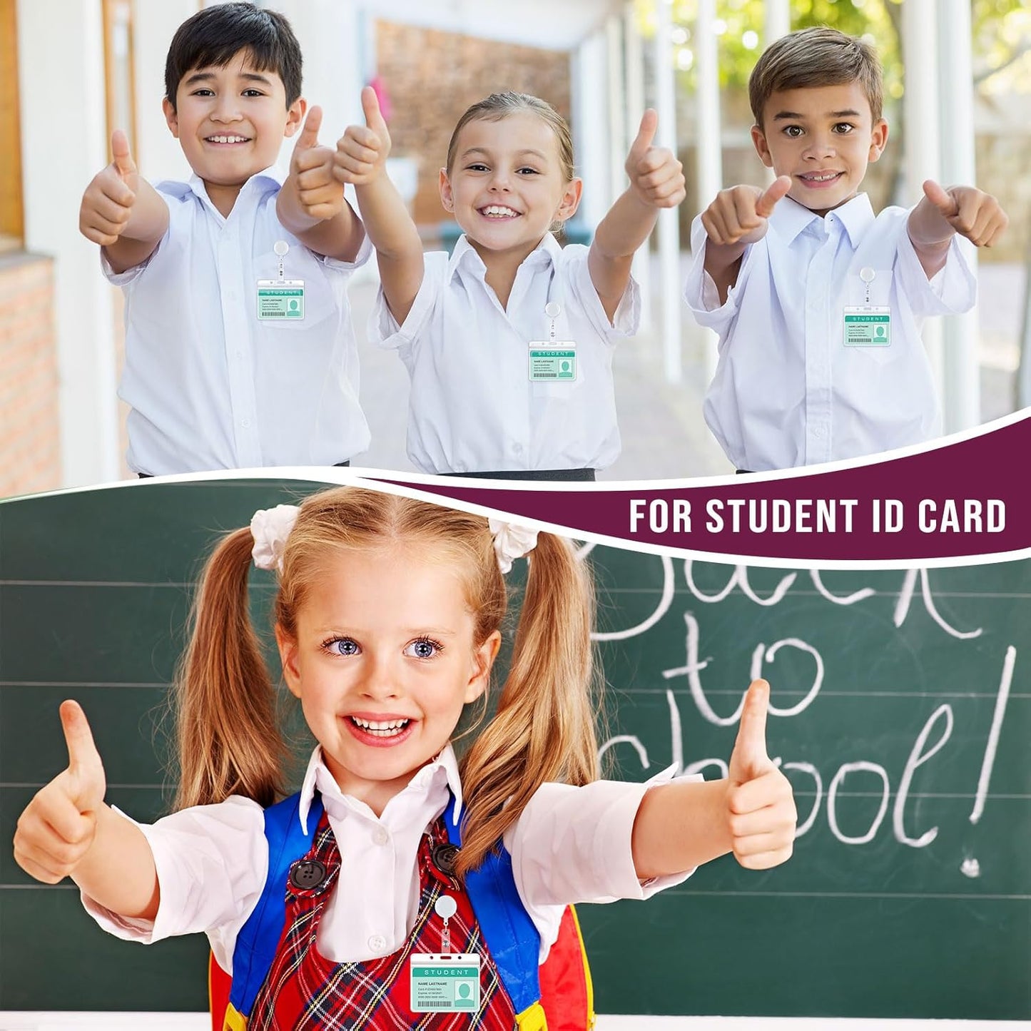 Handepo 200 Pcs Retractable Badge Reels Bulk Retractable Badge Holders with Clips ID Holder Key Ring Clip for Office Worker Students Teachers Doctor Nurse Name ID Card Holder Key Card(White)