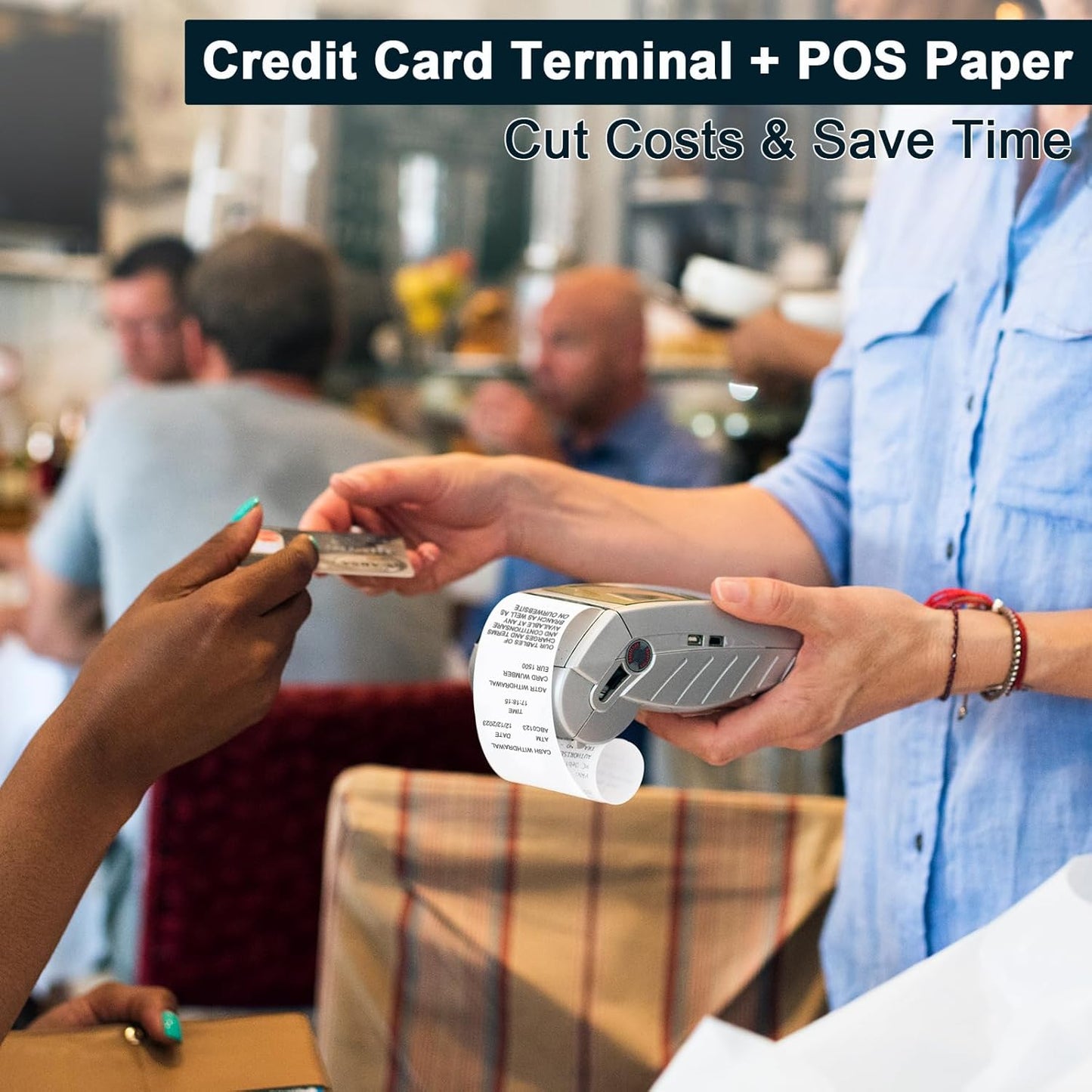 (150 Rolls) Thermal Receipt Paper 2 1/4 x 85 - BPA-Free Credit Card Machine Paper Rolls for POS Systems, Compatible with Square Terminal, Clover Flex and More