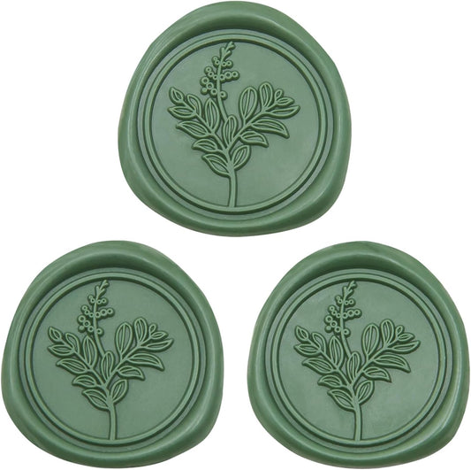 60 Pcs Olive Green Wax Seal Stickers, Wedding Invitation Accessories Envelope Stickers - Peferct for Wedding Accessories, Gift Box Craft Wrapping, Christmas Cards Envelope Seals