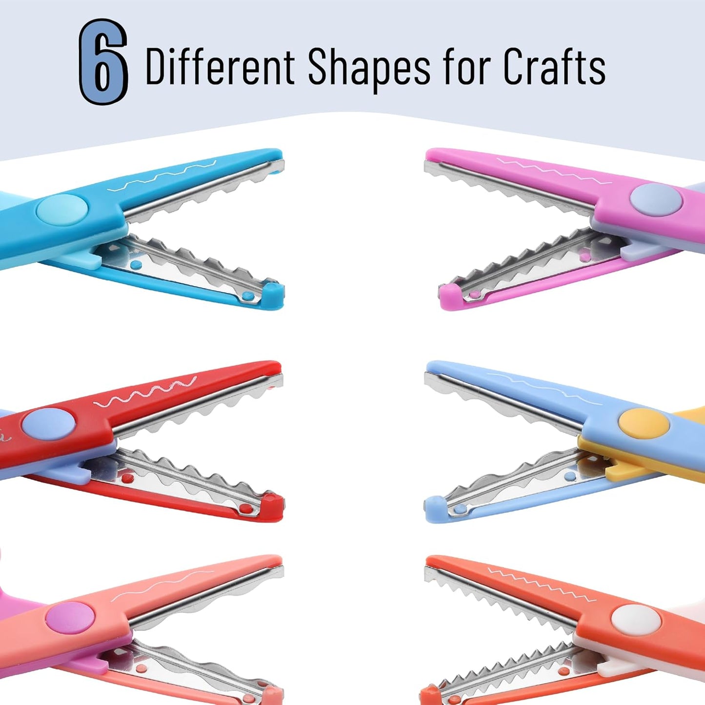 Mr. Pen- Craft Scissors Decorative Edge, 6 Pack, Spring Colors, Zig Zag Scissors for Crafting