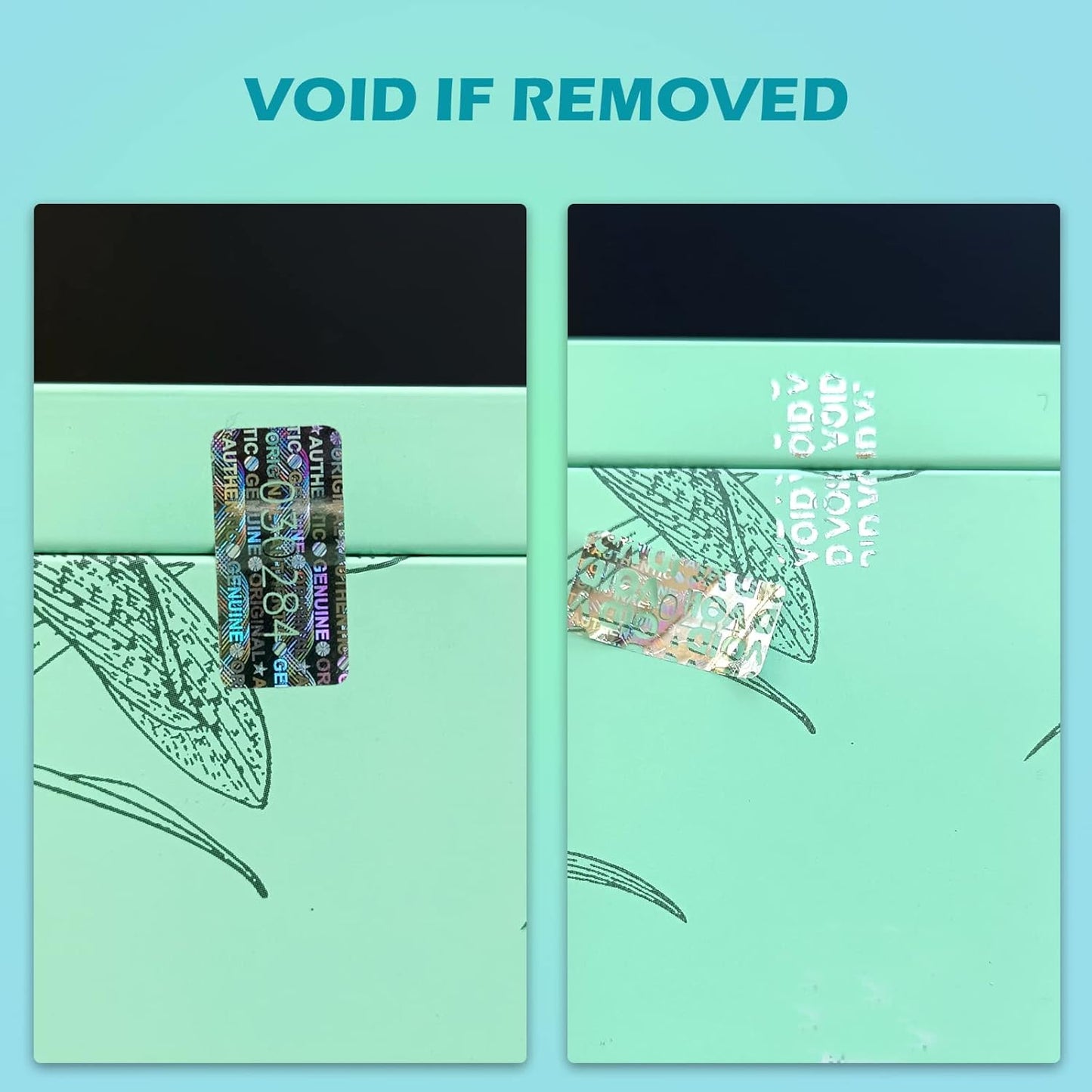 Hologram Tamper Evident Stickers 280pcs Warranty Void Seal Original Genuine Authentic High Security Labels/Stickers with Unique Serial Number (0.78x0.4inch, Silver)