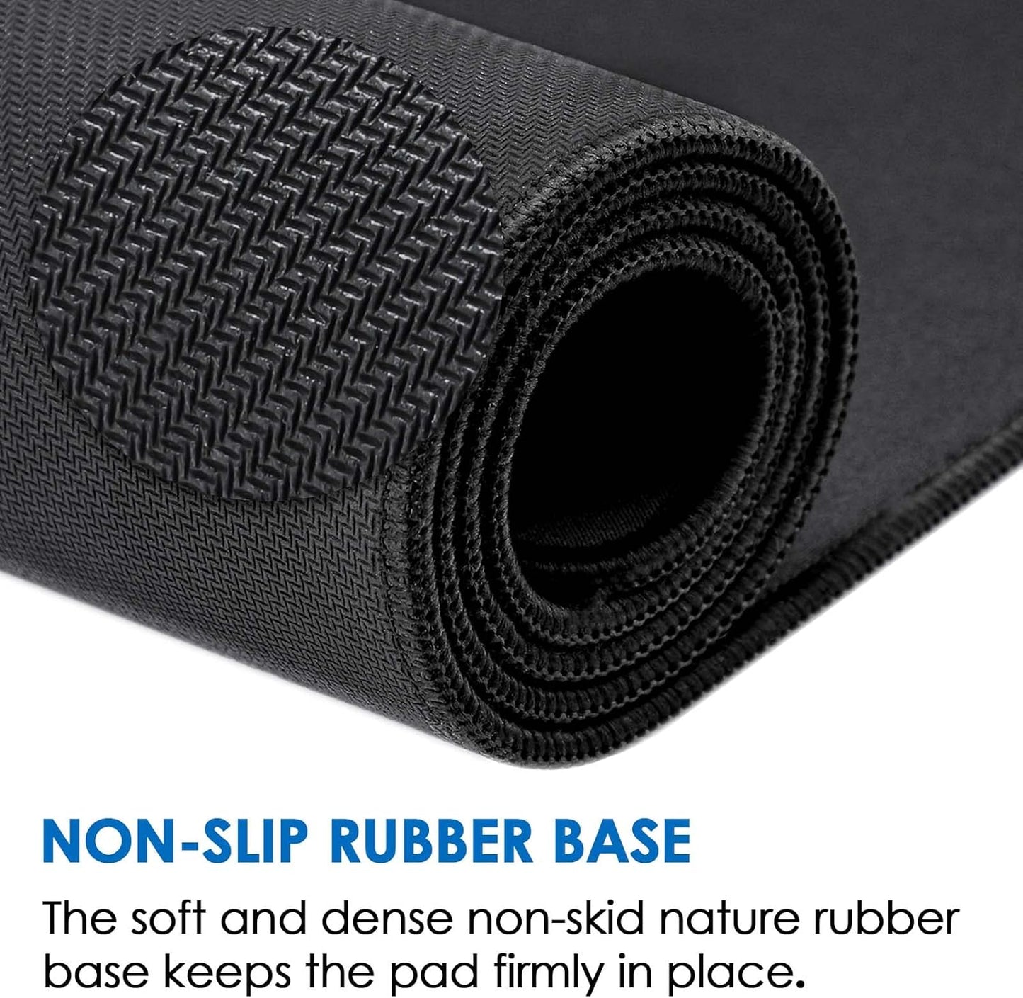 KTRIO Large Gaming Mouse Pad with Superior Micro-Weave Cloth, Extended Desk Mousepad with Stitched Edges, Non-Slip Base, Water Resist Keyboard Pad for Gamer, Office & Home, 35.4 x 15.7 in, Black