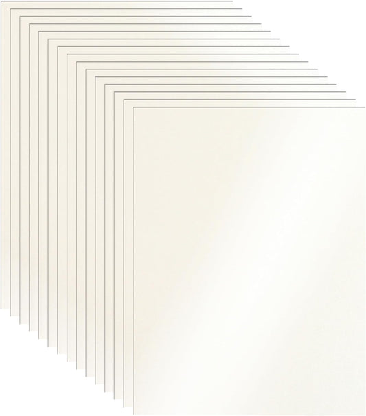 100 Sheets Cream Shimmer Cardstock 8.5 x 11 Off White Paper, 92lb Heavyweight Ivory Paper Card Stock for Business Cards, Invitations, Crafting, Thank You Cards, Making Card, Menus