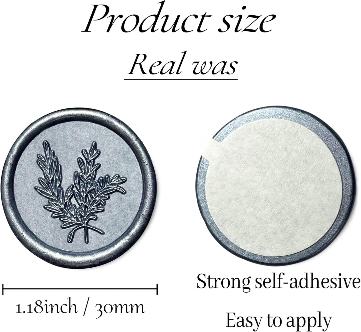 25Pcs Wax Seal Stickers Handmade Envelope Seals Self Adhesive Wax Stickers for Wedding Party Invitations, Envelope, Gift Wrap, Christmas(Rosemary Style, Gray Blue)
