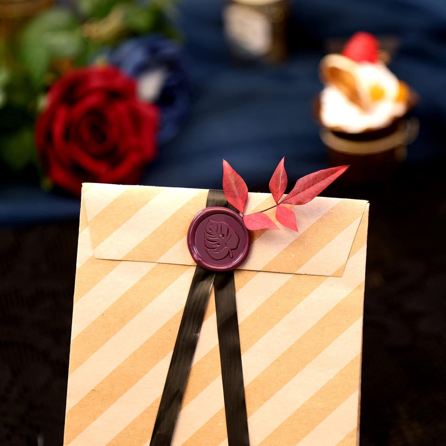 UNIQOOO Jewel Tone Ruby Marsala Red Glue Gun Sealing Wax Sticks for Wax Seal Stamp - Great for Wedding Invitations, Cards Envelopes, Snail Mails, Wine Packages, Christmas Gift Ideas, Pack of 8