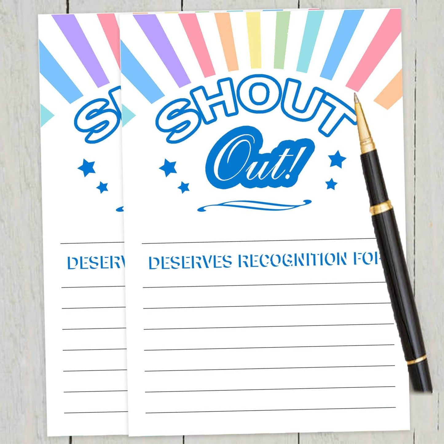 Hodmopli 100 Count Shout Out Cards For Employees,4×6 Inch Encouragement Card Office Staff, and Students - Appreciation and Recognition Reward Cards For School or Work Bulletin Board