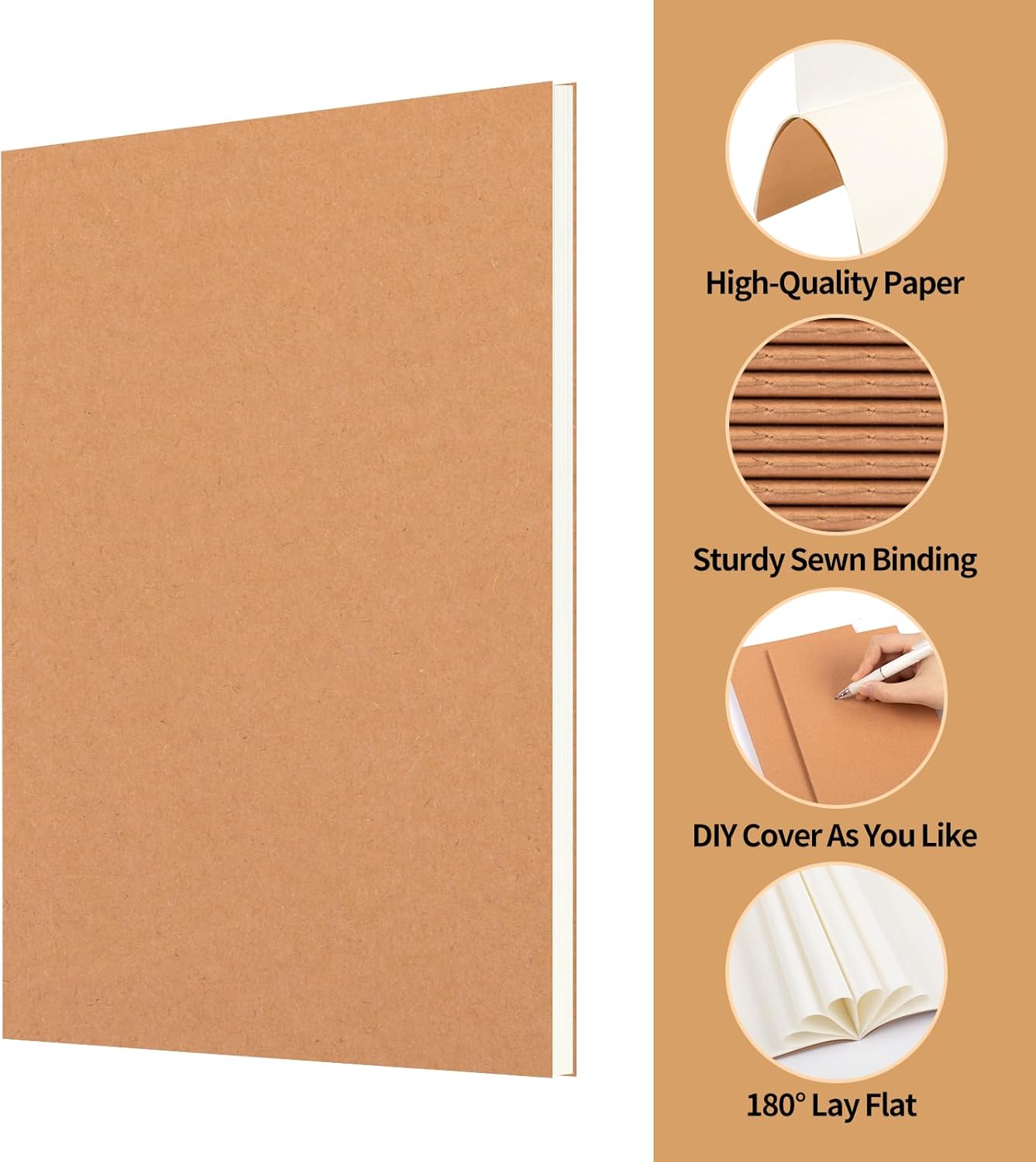 100 Pack A5 Ruled Lined Kraft Notebooks Bulk, Journaling Notebooks, Soft Cover Composition Notebook, 8.3x5.5 Inches 60 Pages Travel Journal Notebooks Set for Work, School, Student, Kids, Writing