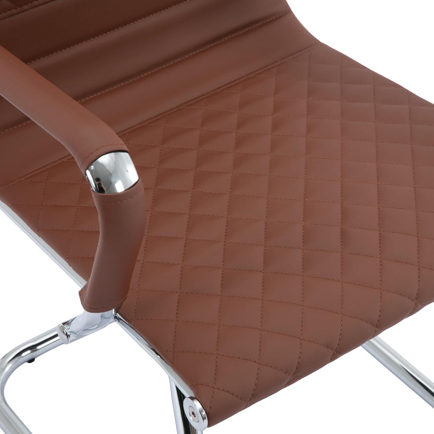 Office Guest Chairs - Reception & Waiting Room Set of 6 with Mid Back, Modern PU Leather Desk Chairs