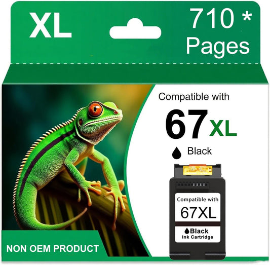 Printer Ink 67XL 67 HP67XL Black for HP67 XL 67XLBlack Ddeskjet 2755e 2734e Ink Cartridge for HP Printers for Deskjet 2755e / 2700 / 2700e / 2742 / 2734e / 4100 / 4155e Envy 6000e / 6455e / 6055e