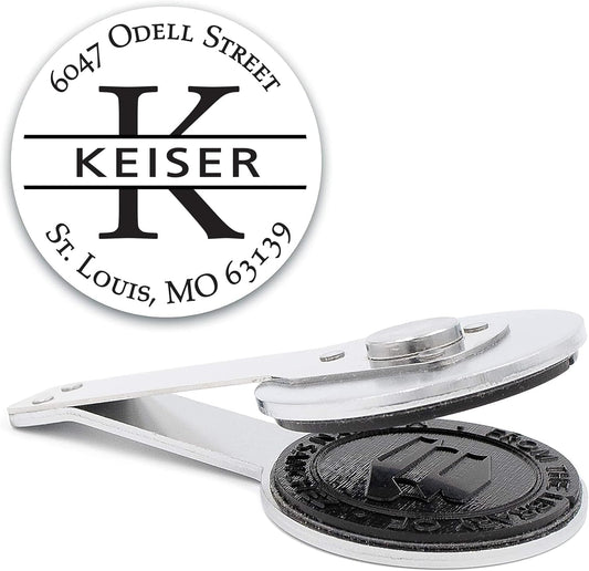 Custom Monogram Address Desk Embosser - Personalized Round Seal - Insert Only - Style EMD-022