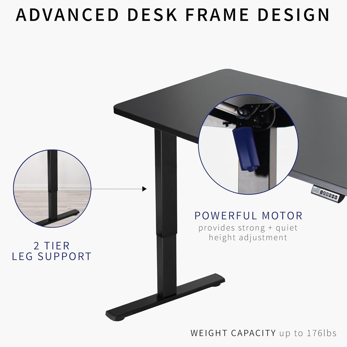 VIVO Electric 60 x 24 in Standing Desk, Memory Height Adjustment, 1B Series, One-Piece White Top, Gray Frame, DESK-KIT-1G6W