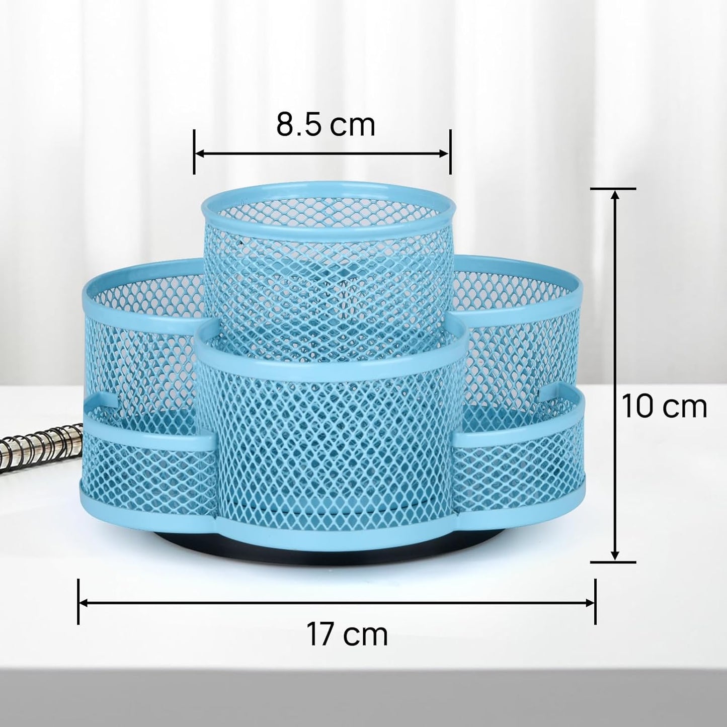 Pen Holder for Desk, Rotating Pencil Holder, Cup Holder for Desk Office, Pen Organizer (Sky Blue)