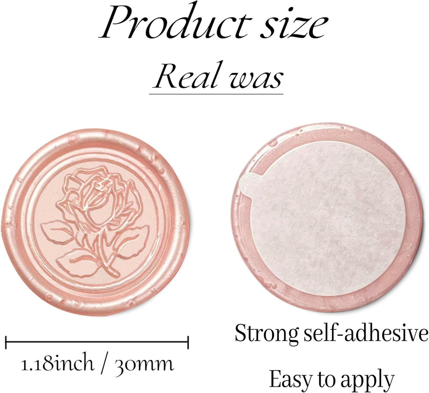 100Pcs Wax Seal Stickers Handmade Envelope Seals Self Adhesive Wax Stickers for Wedding Party Invitations, Envelope, Gift Wrap, Christmas(Rose Style, Pink)