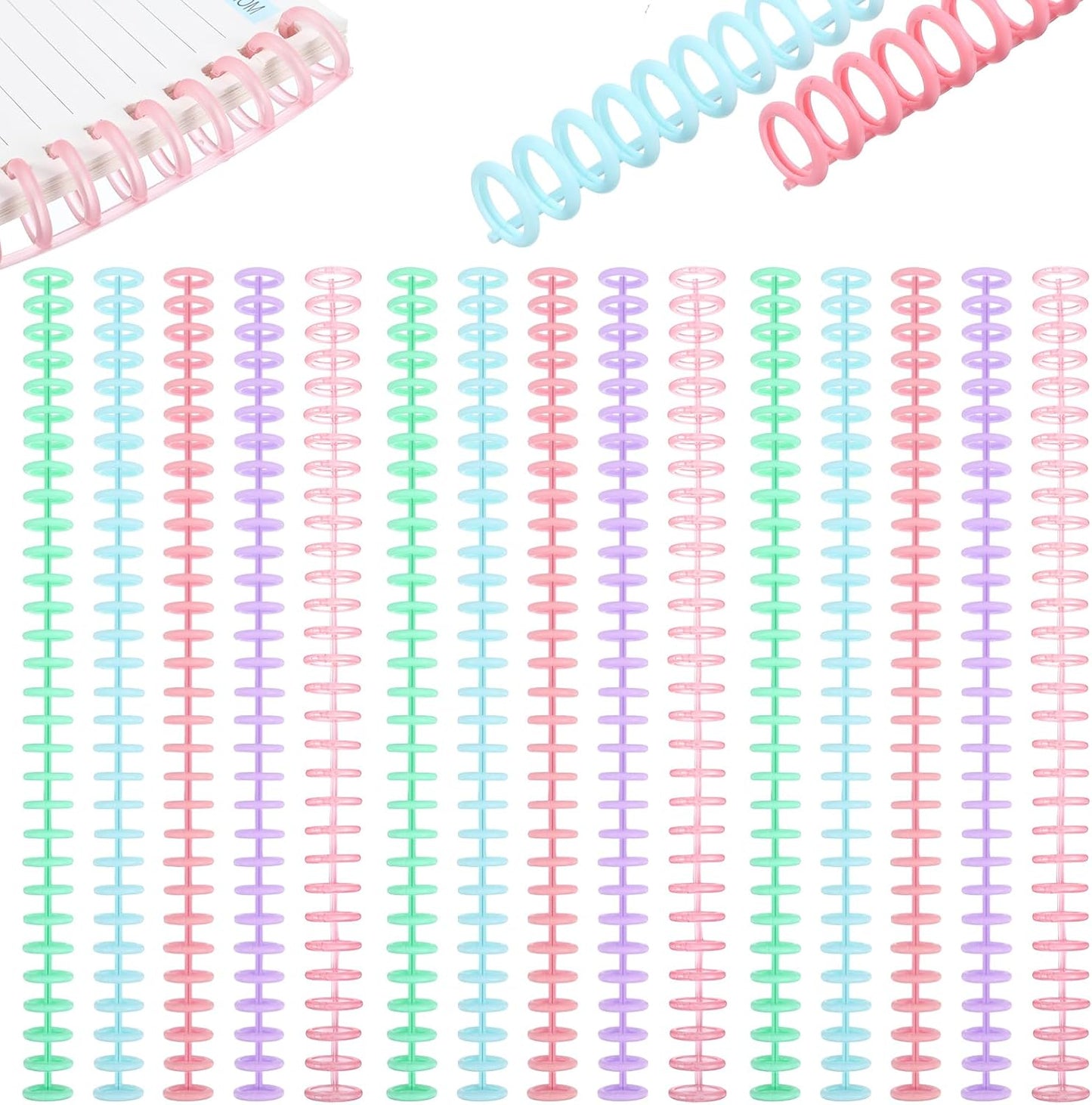 50 Pcs Plastic Binding Combs 1/2" Diameter 30 Ring Comb Binding Spines for Document Organization－85 Sheet Capacity（Multi-Color）
