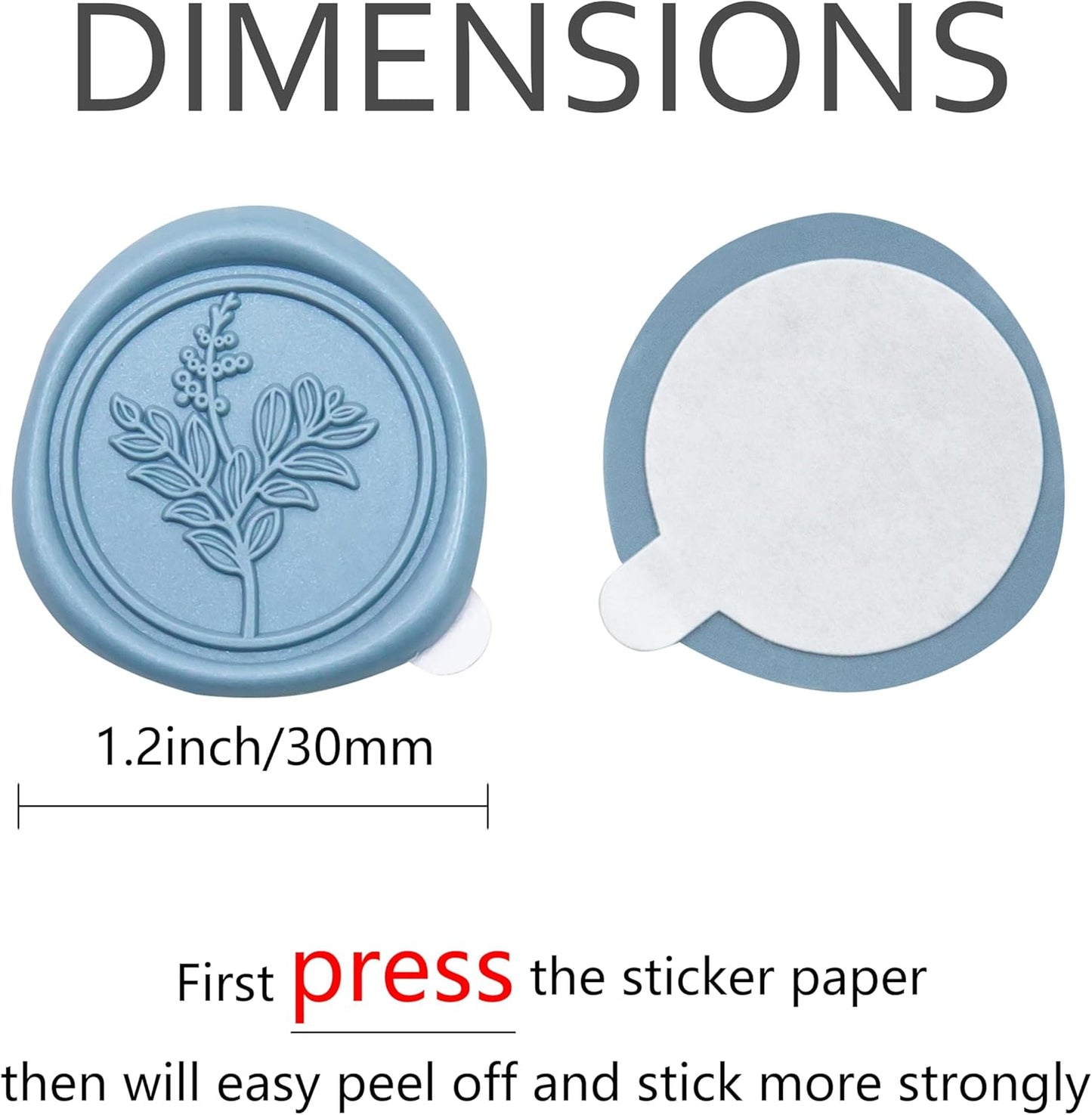 60 Pcs Dusty Blue Wax Seal Stickers, Wedding Invitation Accessories Envelope Stickers - Peferct for Wedding Accessories, Gift Box Craft Wrapping, Christmas Cards Envelope Seals