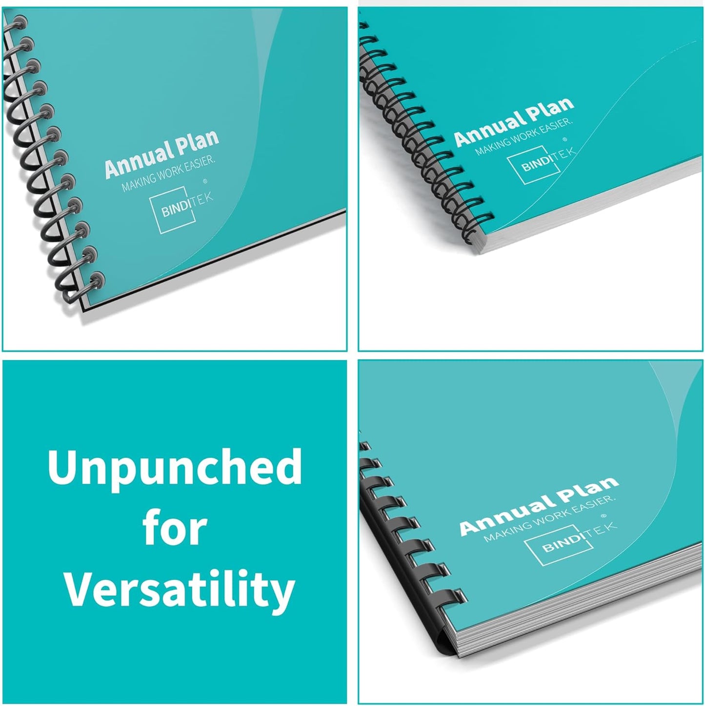 Binditek 200 Pack 6 Mil PVC Clear Binding Covers, 8.5 x 11 Inches, Letter Size, Square Corners, Un-Punched, Office Supplies