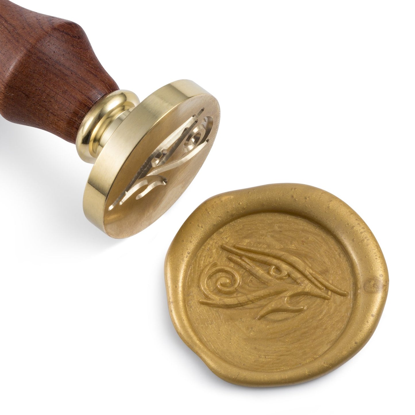 Mceal Wax Seal Stamp, Brass Head with Rosewood Handle, 1.2"(30mm) Dia, (Eye of Horus)