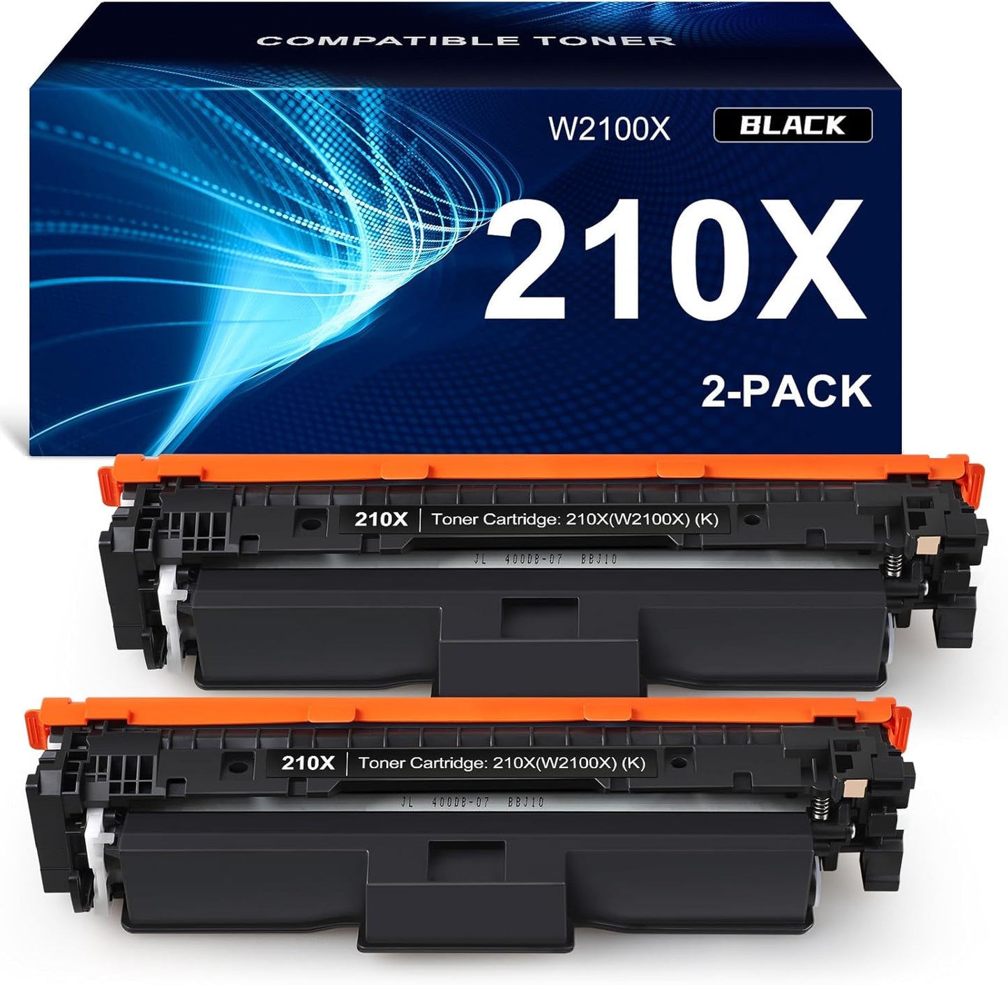 210X Black High-Yield Toner Cartridge Compatible Replacement for HP 210X 210A W2100X W2100A Works for HP Color Pro 4201 MFP 4301 Series MFP 4301dw 4301fdn 4301fdw 4201dw 4201dn Printer 2-Pack Black