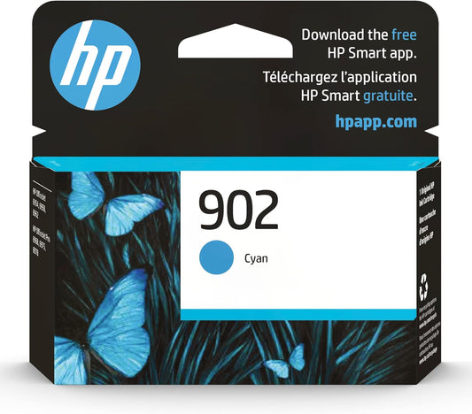 HP 902 Cyan Ink Cartridge | Works with HP OfficeJet 6950, 6960 Series, HP OfficeJet Pro 6960, 6970 Series | Eligible for Instant Ink | T6L86AN