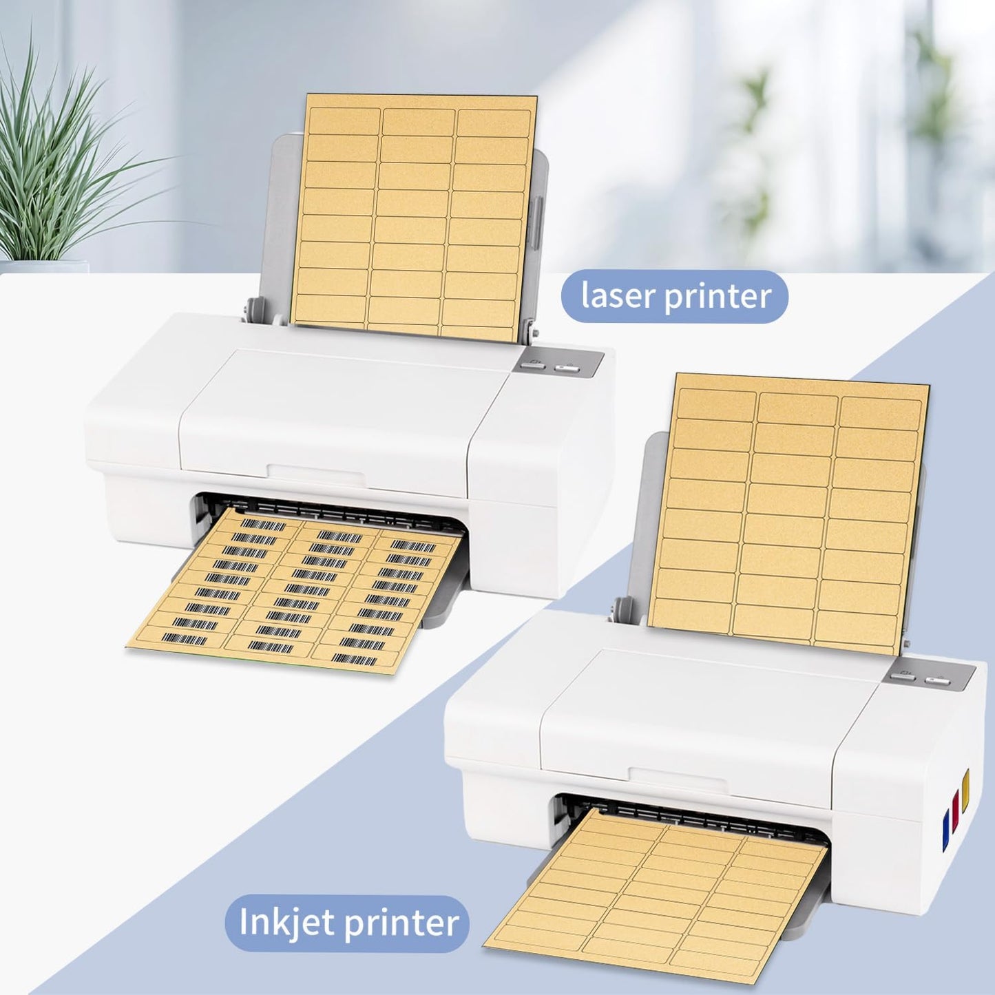 1" x 2-5/8" Kraft Labels Stickers, Address Labels 600 Label Paper for Laser/Inkjet Printer mailing Labels, Letter Size with Print Templates - 20 Sheets