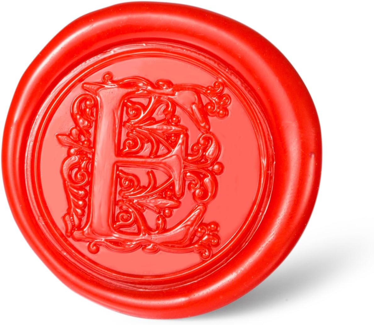 Mceal Wax Seal Stamp, Large Seal 1 1/5"(30mm) Dia, Silver Brass Head with Wooden Handle, Regal Letter A to Z Series (Letter E)