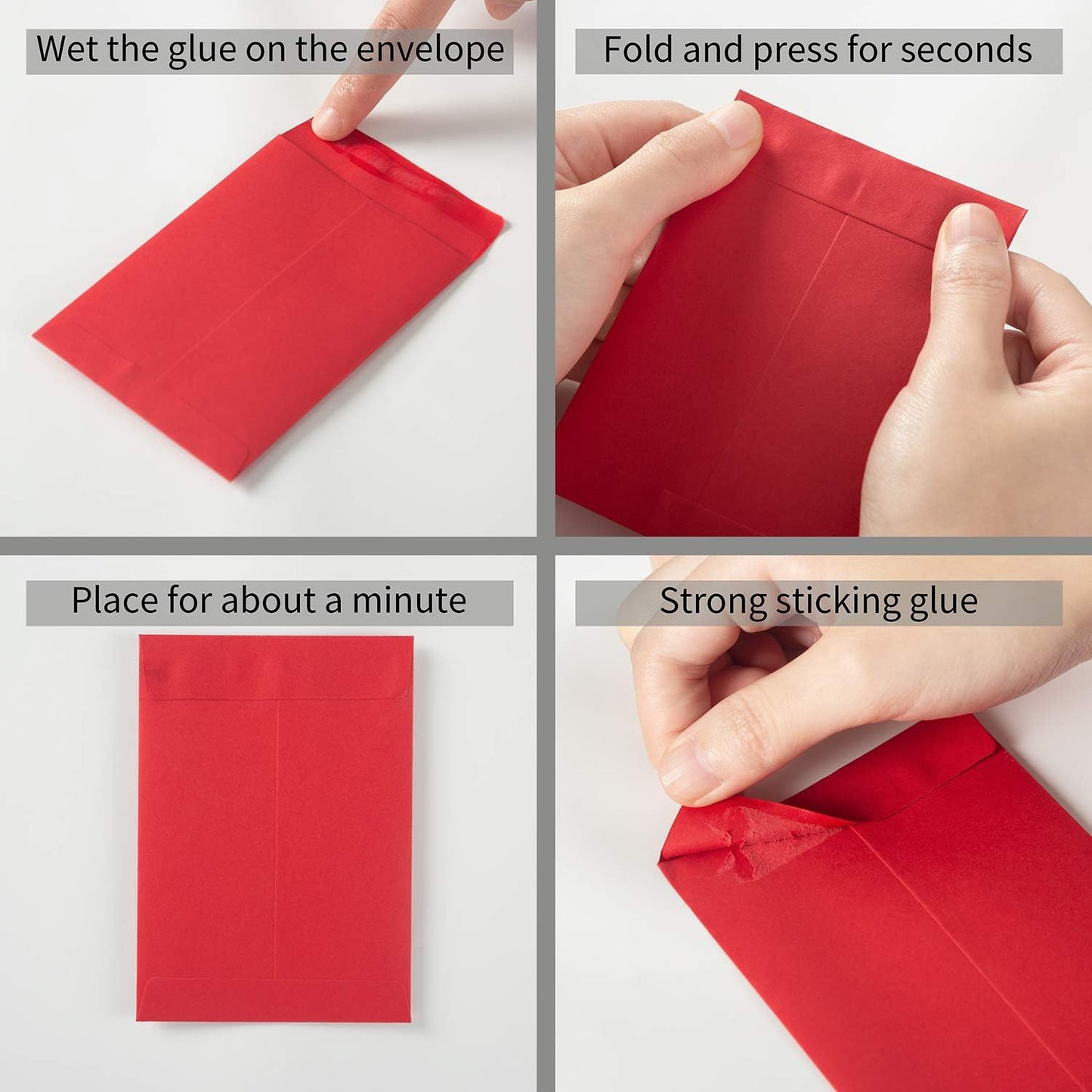 100 Pack Small Coin Envelopes Self-Adhesive Kraft Paper Seed Envelopes Mini Parts Small Items Stamps Storage Packets Envelopes for Garden, Office or Wedding Gift (Red, 2.25×3.5 inch)