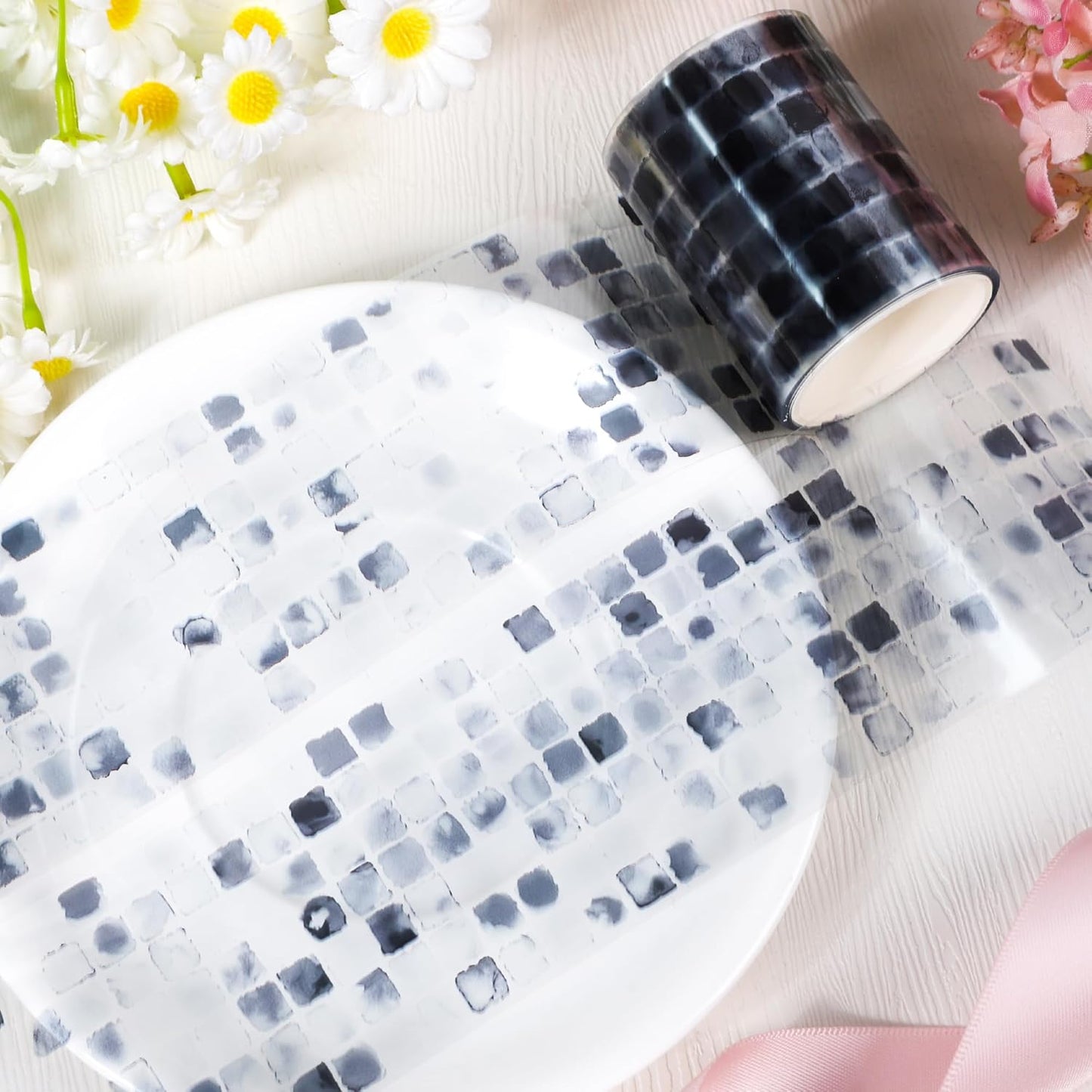 PET Tape for Journal Scrapbooking - Grey Black White Journal PET Tape Scrapbook Supplies, Notebook Scrapbook Bottle Crafts Decor