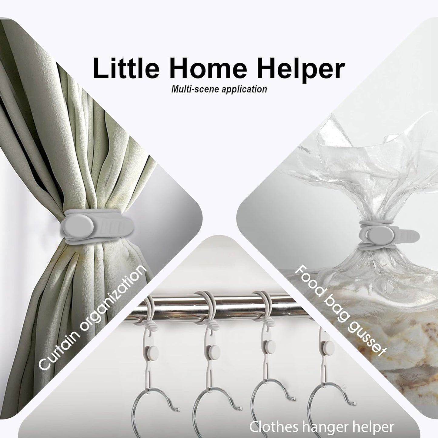 Nearockle 16Pcs Silicone Cable Straps Wire Organizer for Bundling Earphone, Phone Charger, Computer Cords, Reusable Cable Ties Cord Organizer in Home,Office,Kitchen,School(Grey)