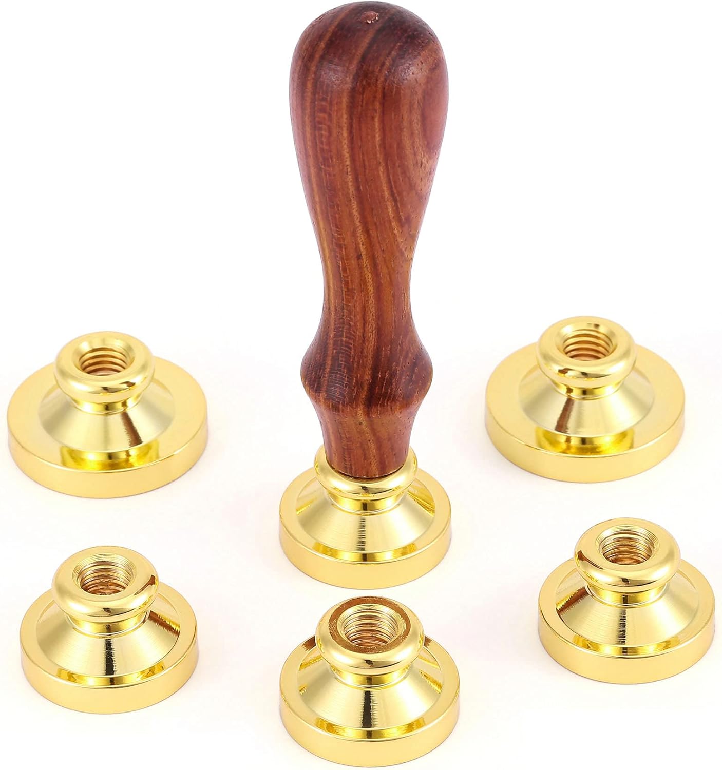 Yoption 6 Pcs Wax Seal Stamp Set, Ocean Crystal Mermaid Sealing Wax Stamps Kit, Wooden Handle with Brass Head for Wedding Christmas Invitation Gift Cards