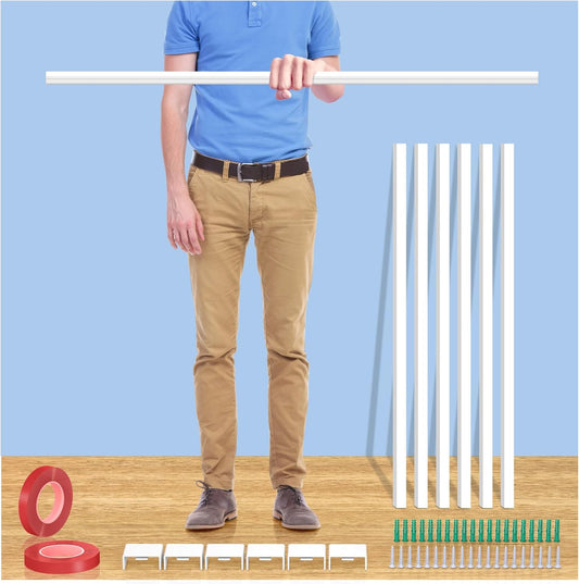 Extra-Long Paintable Cord Cover Hider for Wall Mounted TV - 6x 39.4in TTL 236in